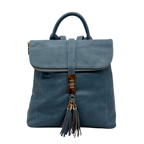 Miztique Blue Vegan Leather Diana Flip Over Backpack main image 10